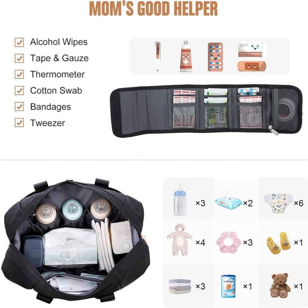 3-in-1 Diaper Bag With First Aid Small Bag - Image 5