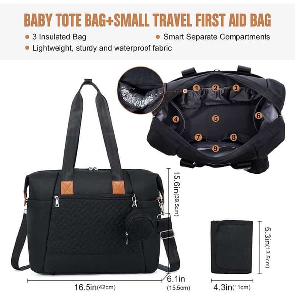 3-in-1 Diaper Bag With First Aid Small Bag - Image 3