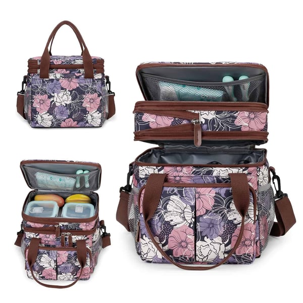 Double-Layer Lunch Bag New Print Multifunctional Cooler Bag - Image 5