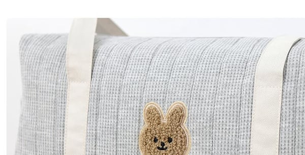 Waffle Embroidered Bear Diaper Bag With Stroller Hooks 4 Waffle Embroidered Bear Diaper Bag With Stroller Hooks - Image 3