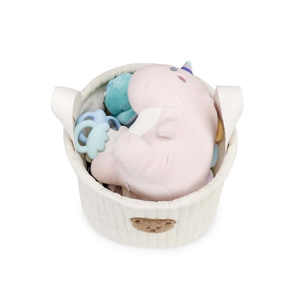 Ins Embroidered Bear Cotton Diaper Caddy Storage Basket - Image 5
