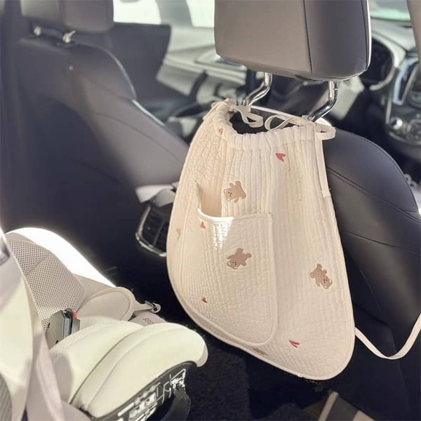 Elasticated Cotton Nappy Bag Bear Storage Stroller Bag 5 Elasticated Cotton Nappy Bag Bear Storage Stroller Bag - Image 4
