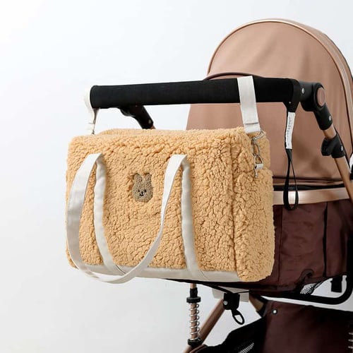 Lamb Fleece Teddy Bear Diaper Bag
