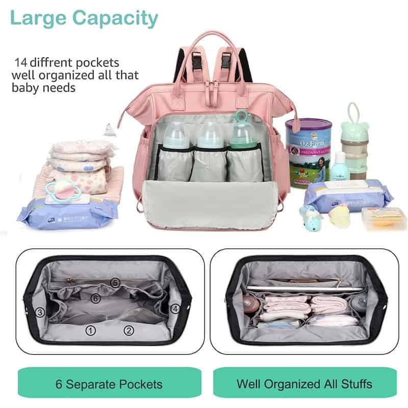 skip hop design black diaper bag backpack 12 big capacity