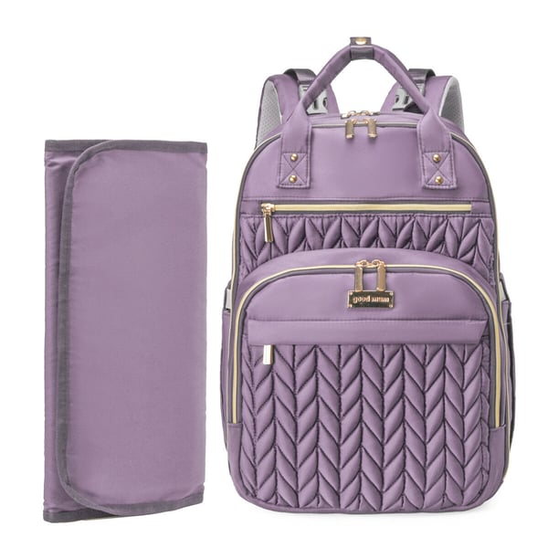 waterproof quilted nappy bag backpack with portable changing pad - Image 9