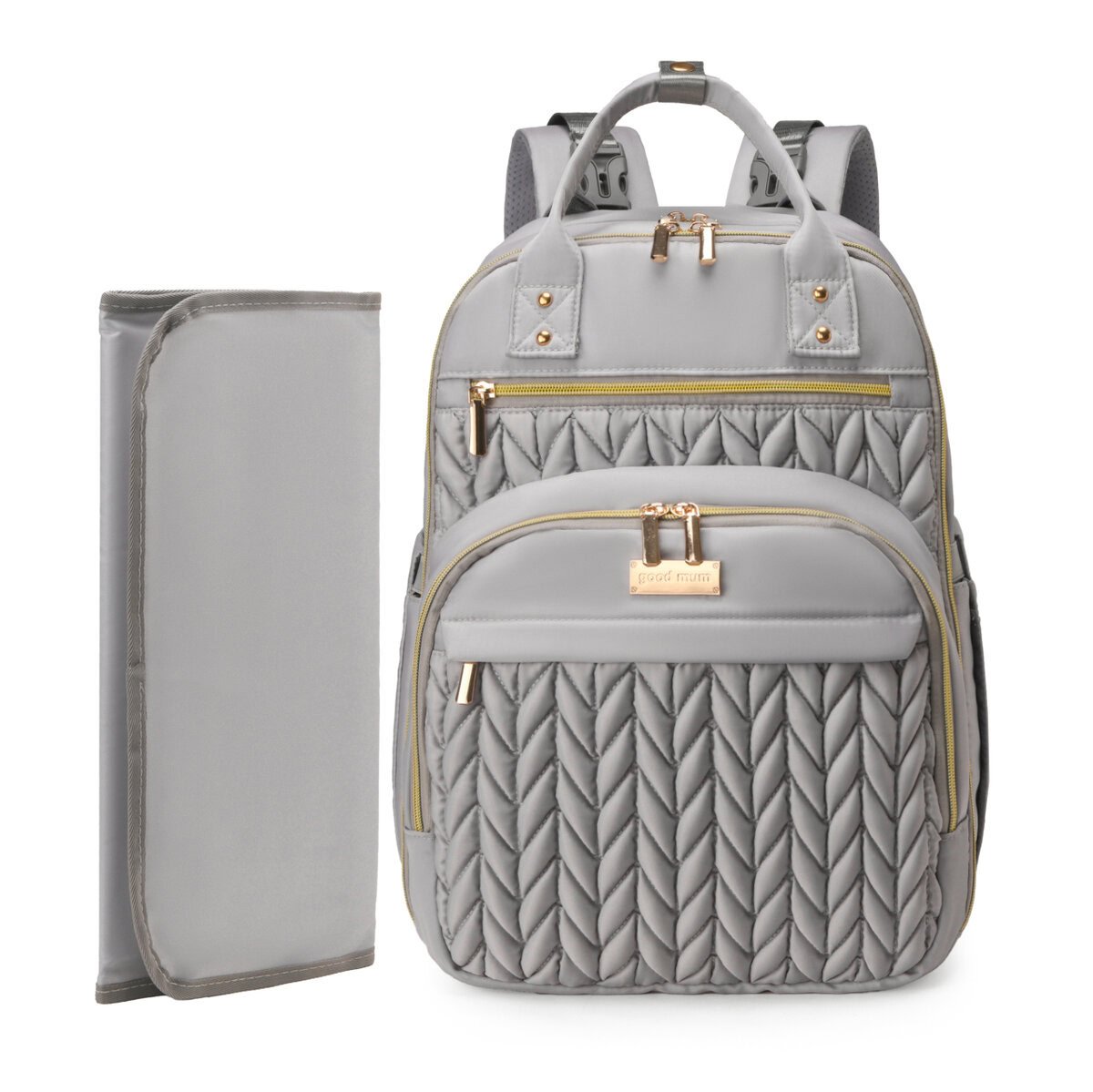 Do We Really Need a Diaper Bag? A Business Analysis for B2B Partners 7 gray quilted diaper bags with changing pad