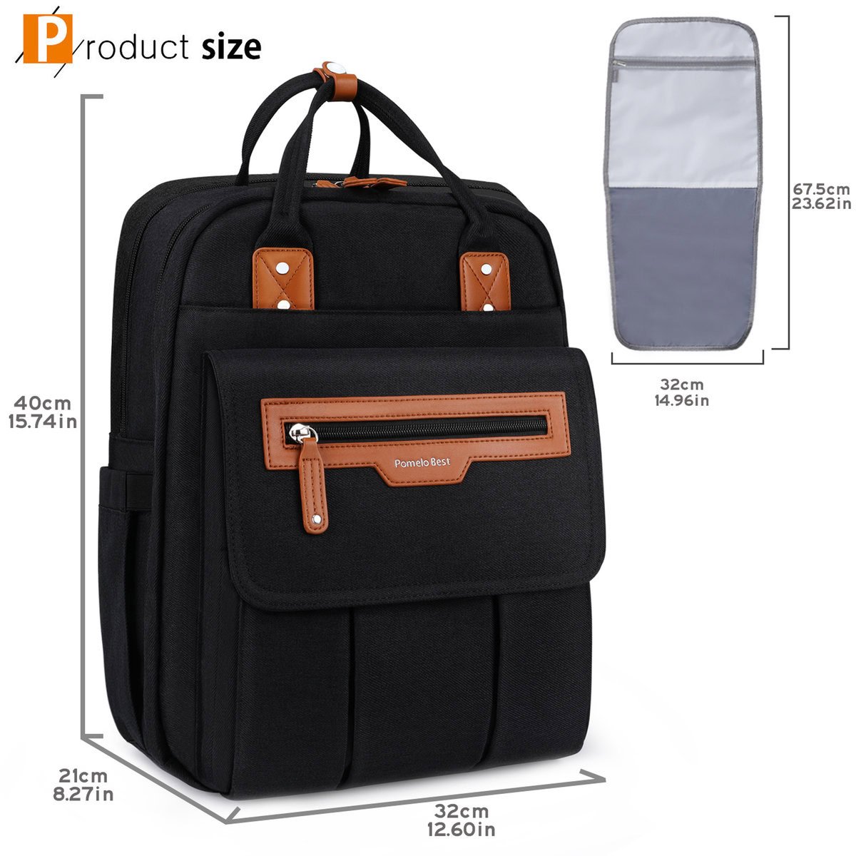 Wholesale Dark Color Dad Nappy Bag