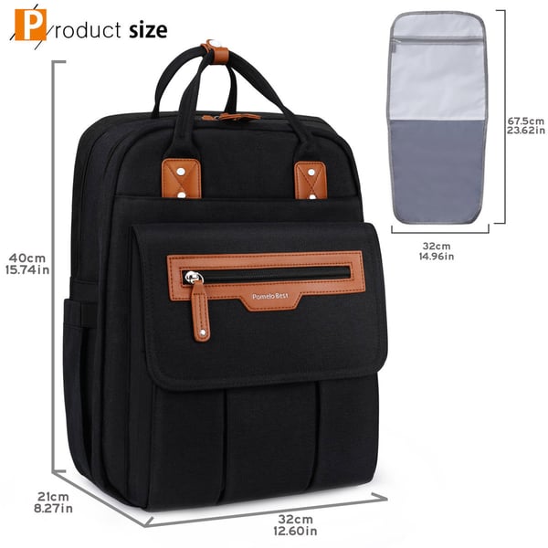Wholesale Dark Color Dad Nappy Bag with Laptop Compartment - Image 7
