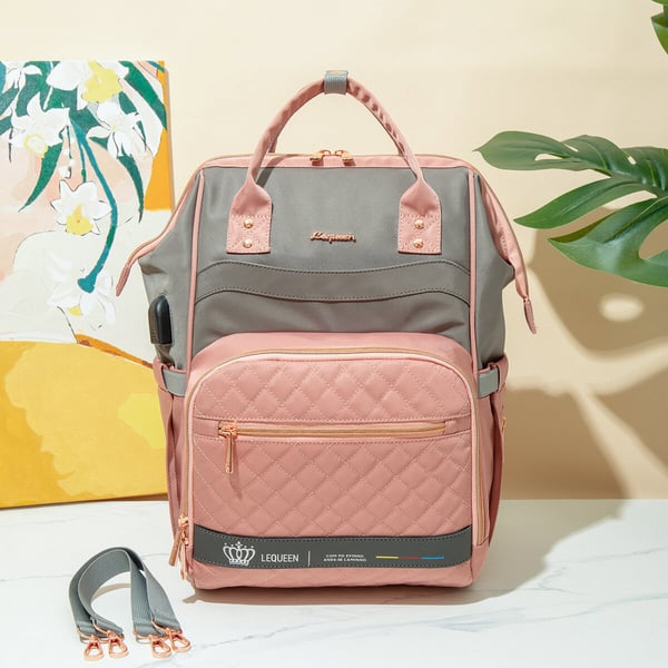 Lequeen Brand New Diaper Bag Backpack with USB Charging Port - Image 4