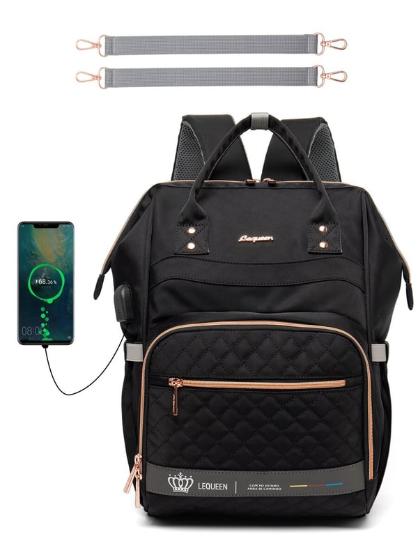 Lequeen Brand New Diaper Bag Backpack with USB Charging Port - Image 5