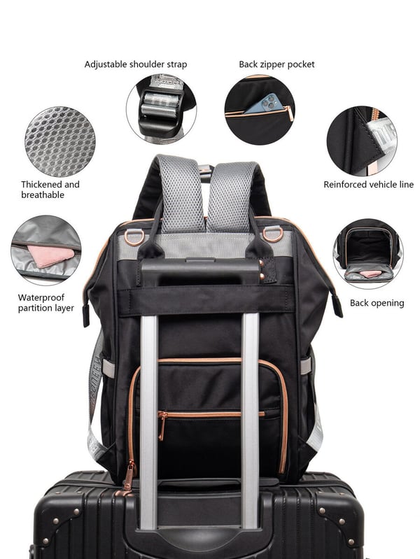 Lequeen Brand New Diaper Bag Backpack with USB Charging Port - Image 8