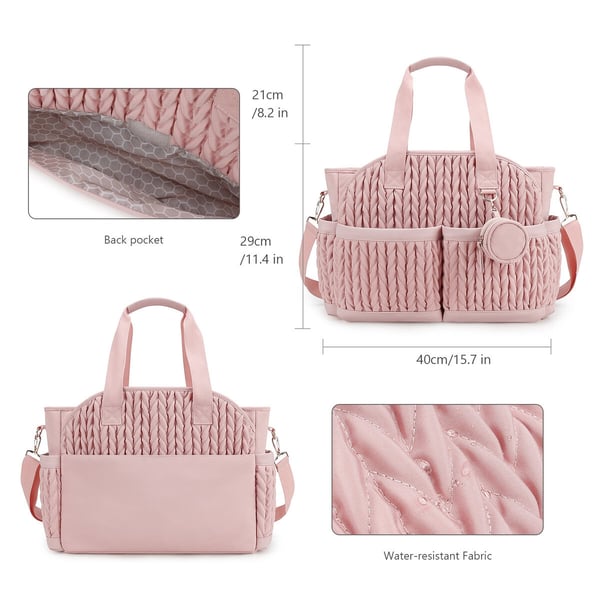 2025 New Quilted Diaper Bag Waterproof Diaper Bag Tote Purse - Image 8