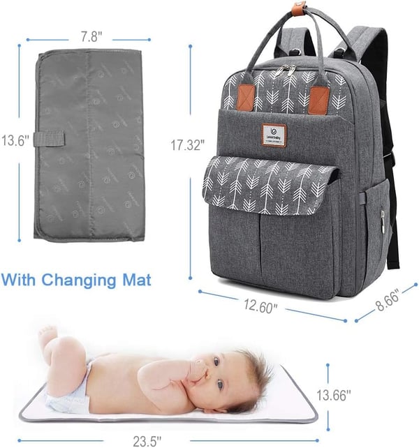 Custom Oxford Diaper Bag Lekebaby Nappy Changing Backpack - Image 8