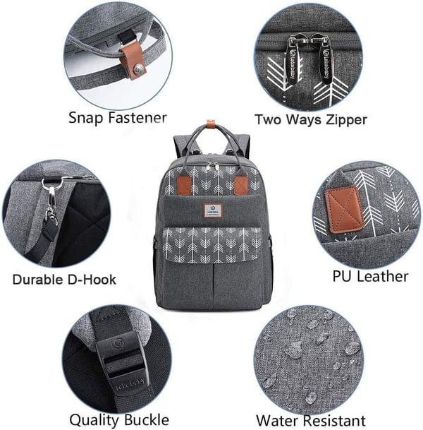 Custom Oxford Diaper Bag Lekebaby Nappy Changing Backpack - Image 7