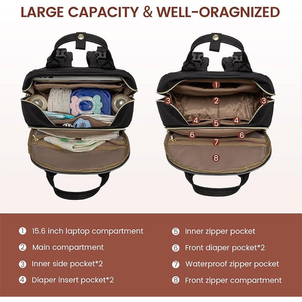 Customize patchwork diaper bags for dad Oxford dad nappy bag W changing pad 4 Customize patchwork diaper bags for dad Oxford dad nappy bag W changing pad - Image 3