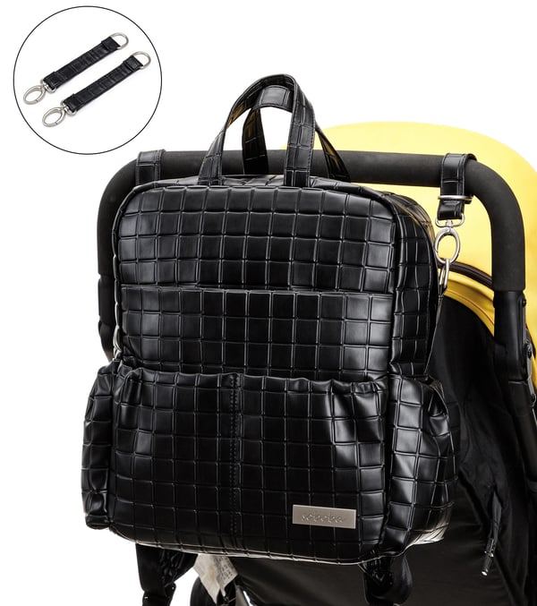Custom Soboba PU Leather Diaper Bag Large Capacity Multi-functional Waterproof Diaper Backpack - Image 5