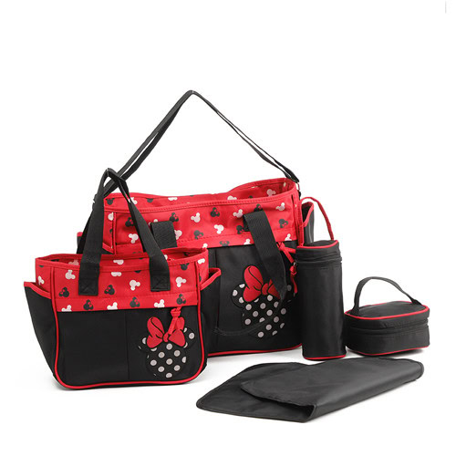 Printed mickey 5 pcs Disney diaper bag set Professional diaper bag