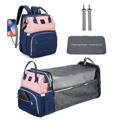 Oxford diaper bag crib